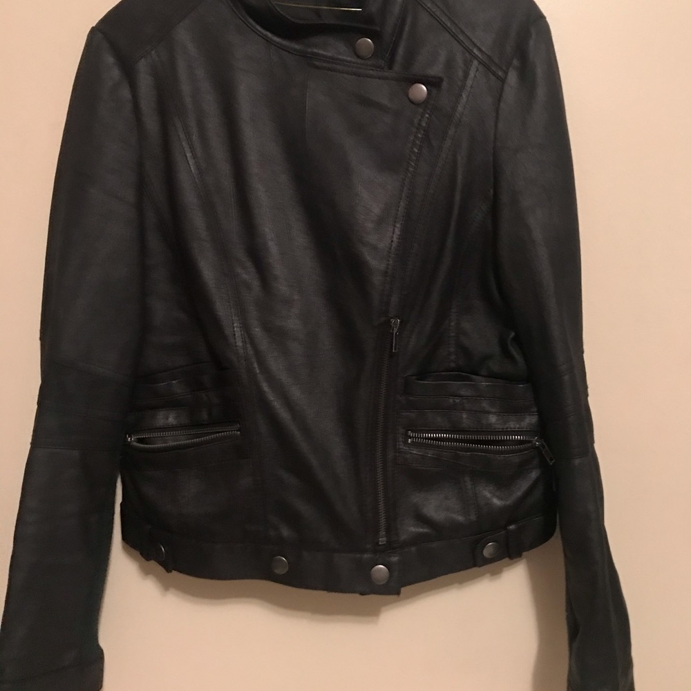 SIMPLY VERA VERA WANG GIRLS FAUX FUR MOTO JACKET